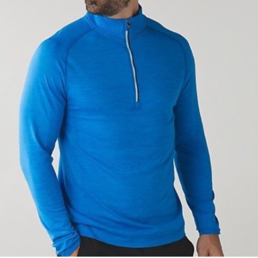 💎HP💎-Lululemon Metal Vent Tech 1/2 Zip Men’s Blue Sz M